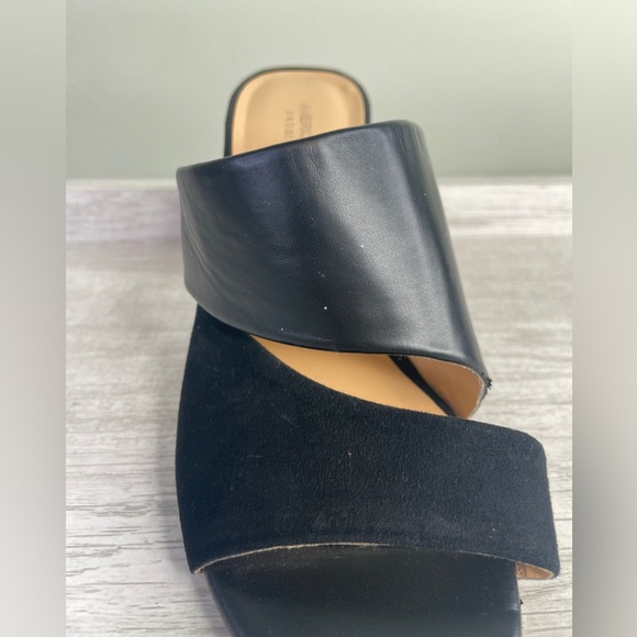 Badgley Mischka American Glamour black and gold glitter sandal heels sz 5.5 - Picture 3 of 15